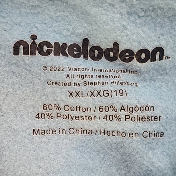 Nickelodeon Spongebob Blue White Snow Splatter Fleece Lined Crop Sweatshirt XXL - Picture 15 of 16